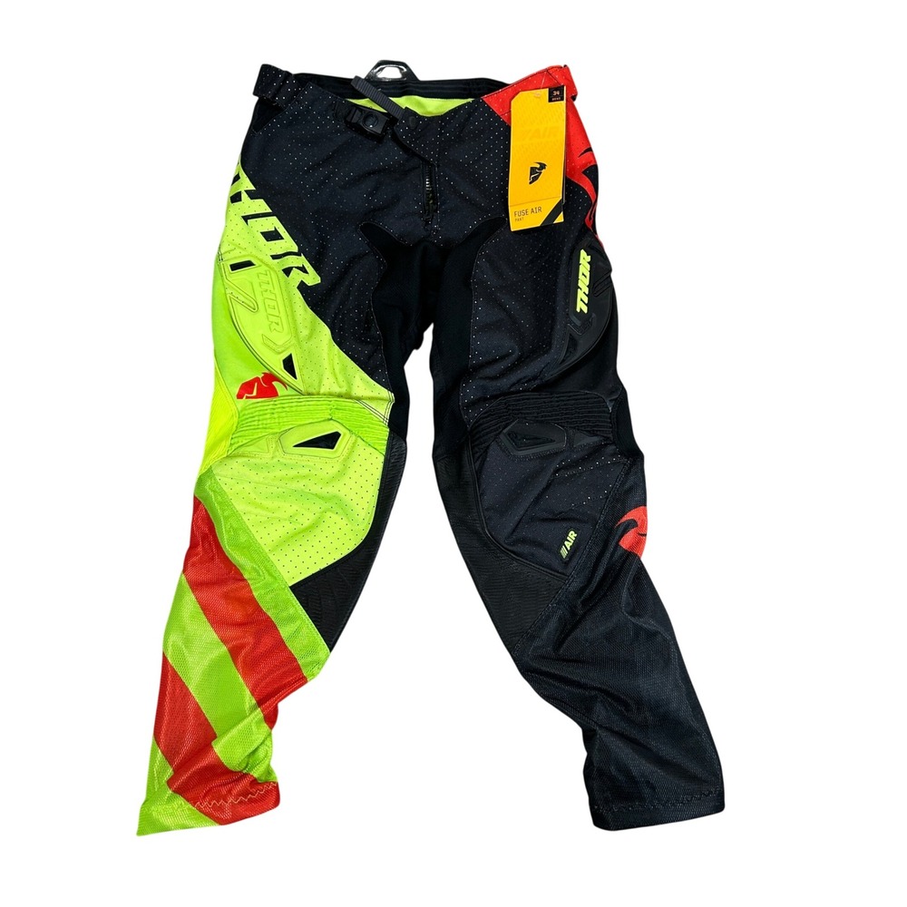 Thor Fuse Air Mens Motocross Pants Size 34 Lime Orange Black New